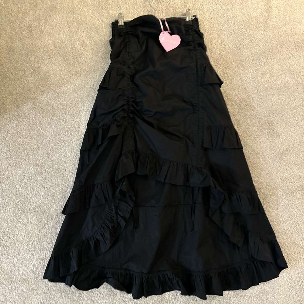 DOLLSKILL SUGAR THRILLZ black maxi skirt (high low)